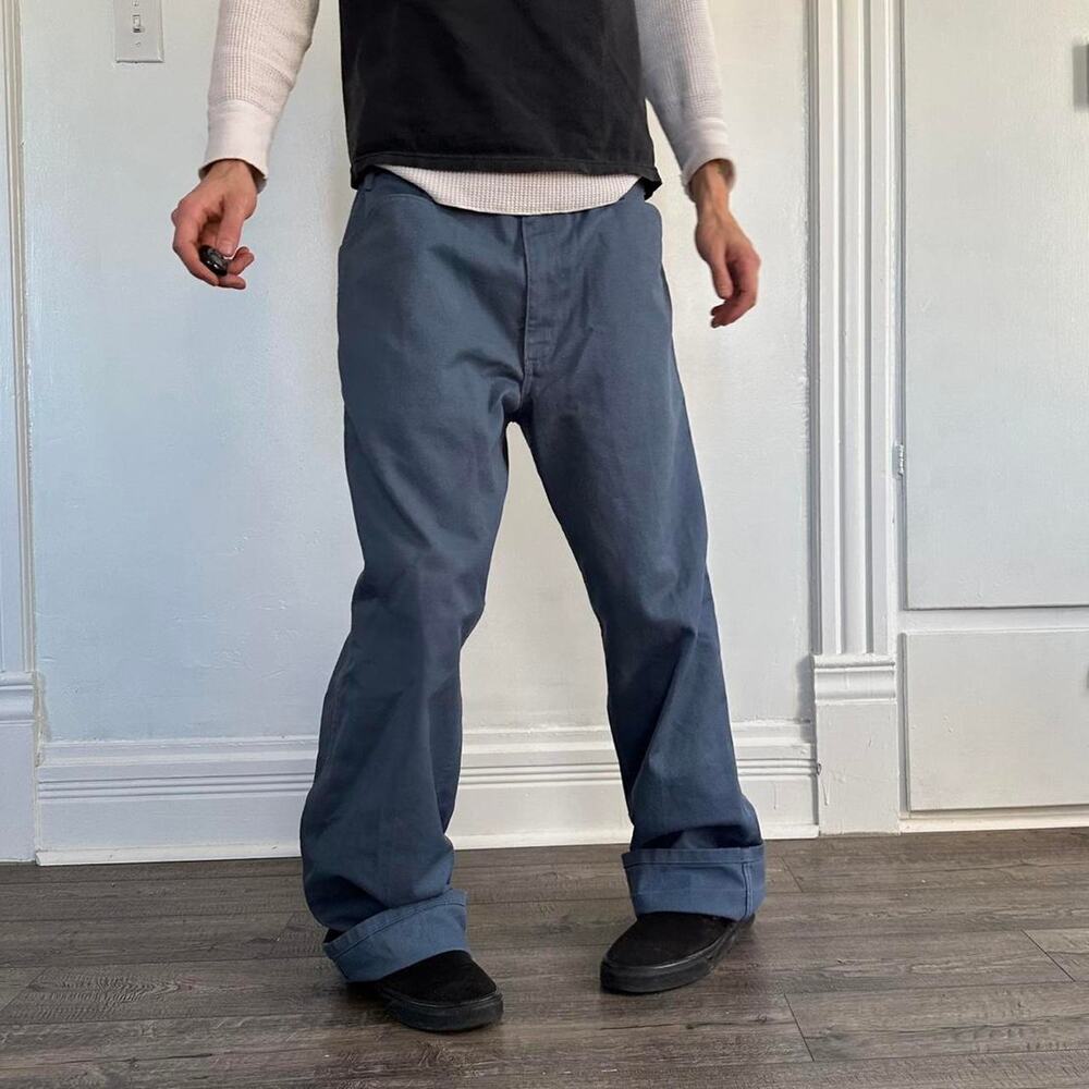 Rare Vintage Steel Blue Ben Davis Chino Cotton Work Pant